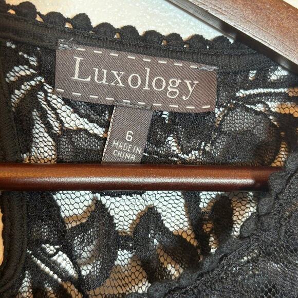 Luxology Women's Black Lace Dress Shirt Size 6 - Picture 6 of 6